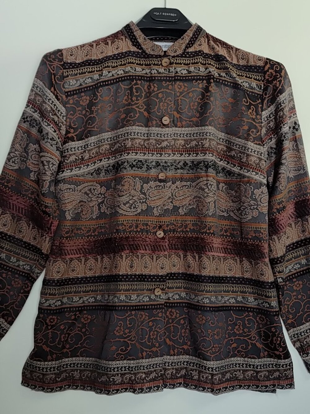 Units Women's Long Sleeve Shirt/Jacket with Mandarin Collar Size Medium M